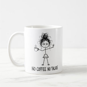 Taza De Café No Café No Charla Figura Divertida de Chica 