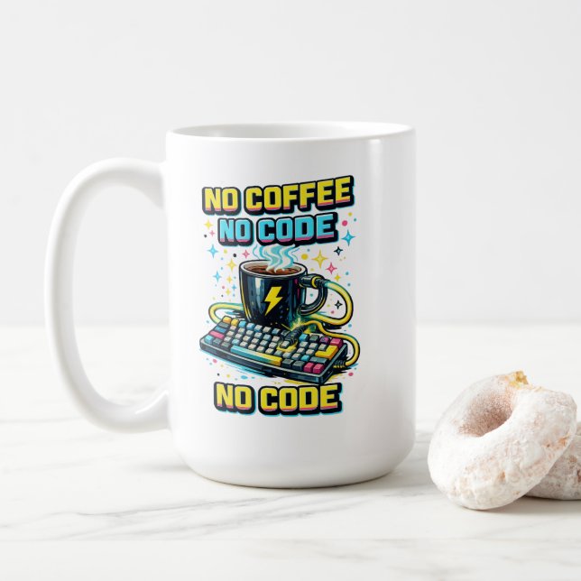 Taza De Café No Coffee No Code (Con donut)