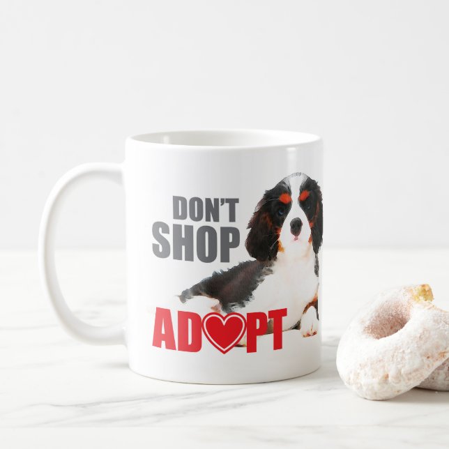 Taza De Café No comprar - adoptar (Con donut)