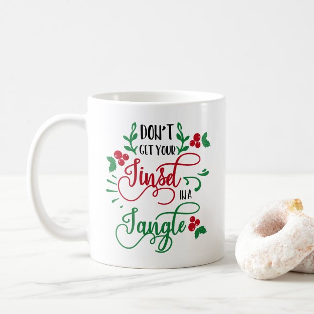 Taza De Café no consigas tu mejillón en un Navidad enmarañado (Con donut)