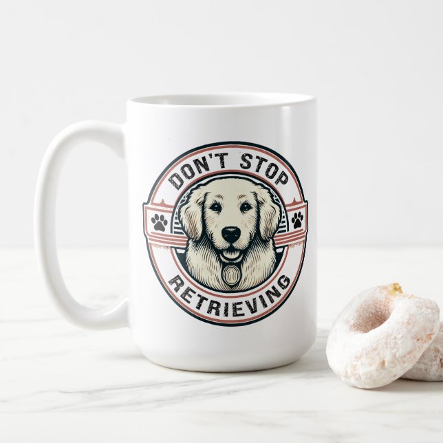 Taza De Café No dejes de recuperar el divertido perro del Golde (Con donut)