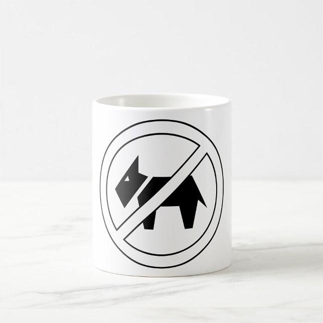 Taza De Café No Dogs Allowed Bold Black and White Symbol (Subido por el creador)