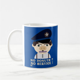 Taza De Café "NO DONUTS, NO SERVIR" gracioso oficial de policía