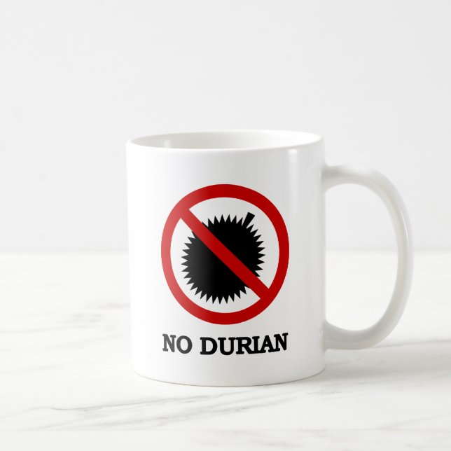 Taza De Café NO Durian Tropical Fruit Sign (Derecha)