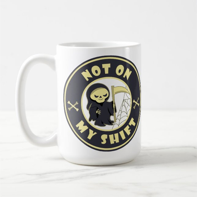 Taza De Café No en mi cita de Halloween de Grim Reaper (Izquierda)