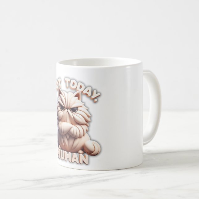 Taza De Café No es el gato humano gruñón gracioso café Mug (Anverso derecho)