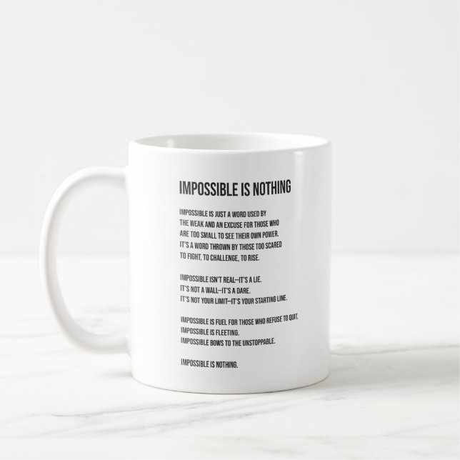 Taza De Café No Es Imposible Nada, Gimnasio, Abuso, Éxito, Grin (Izquierda)