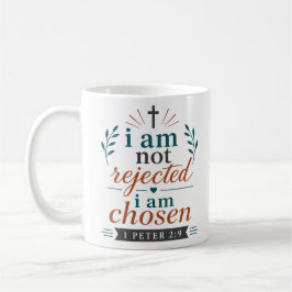 Taza De Café No estoy rechazado, soy elegido Escritura Cristian