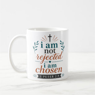 Taza De Café No estoy rechazado, soy elegido Escritura Cristian