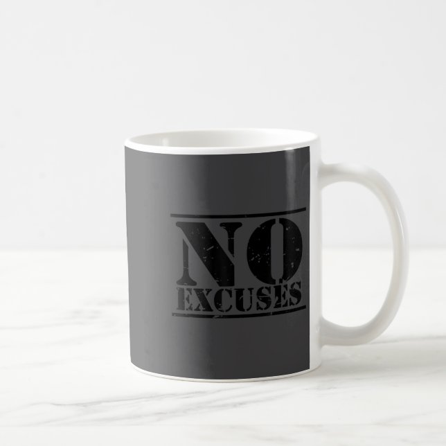 Taza De Café No Excuses Athlete Training Motivation Distressed  (Derecha)