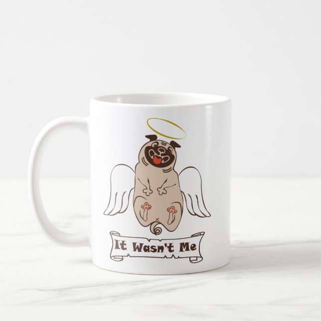 Taza De Café No fue una cita graciosa de ángel pug de mí (Izquierda)