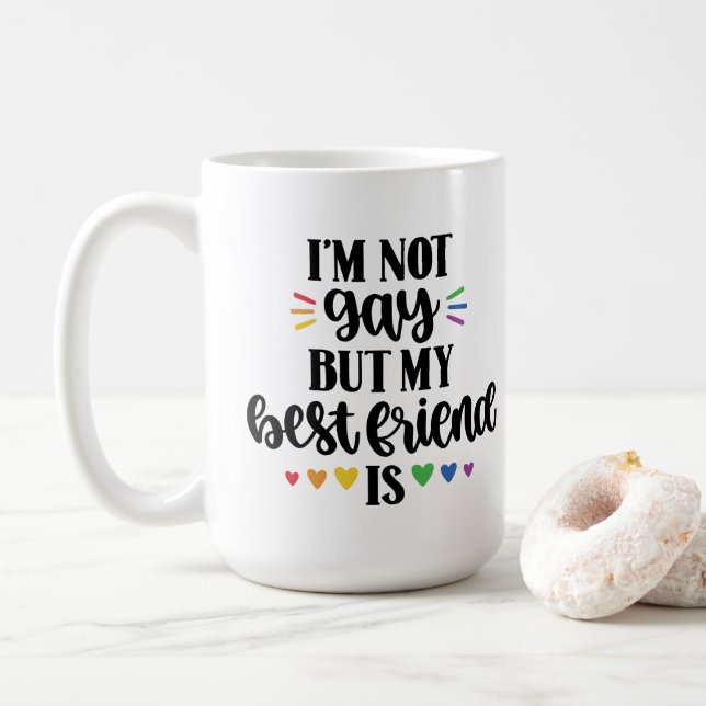 Taza De Café No Gay Mi BFF Es Orgullo (Con donut)