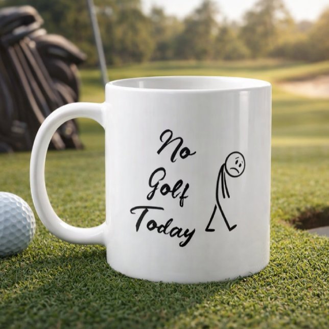 Taza De Café No Golf Today Funny Sad Stickman Meme Golfer (Subido por el creador)