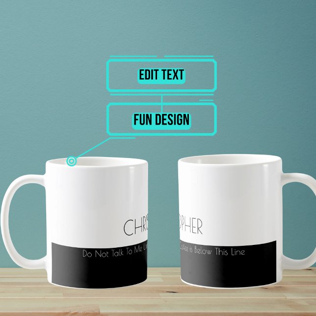 Taza De Café No hables hasta que sea gracioso por debajo de la  (This elegant but funny coffee and tea mug is perfect for the office. )