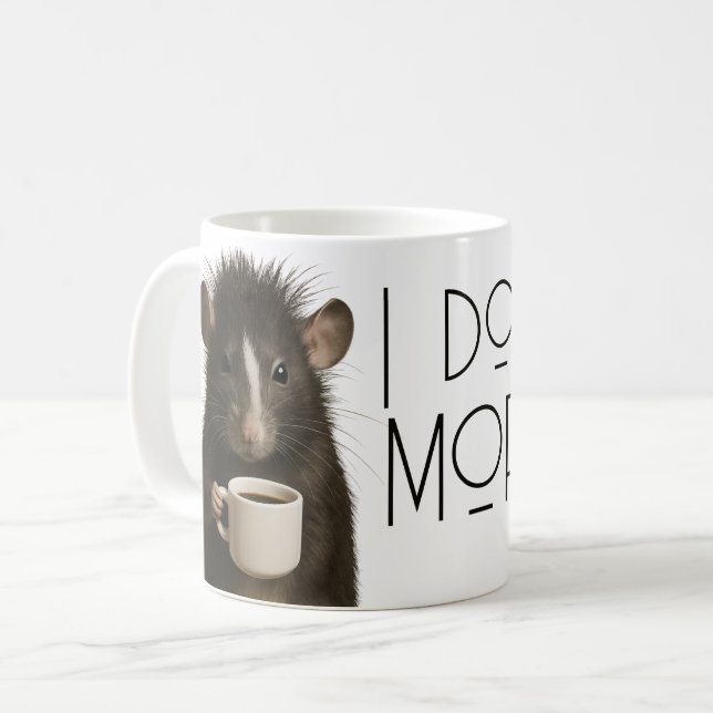 Taza De Café No hago mañanas rata divertida cafeína (Anverso izquierdo)