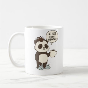 Taza De Café No hay abrazos antes del desayuno - Divertido Pand