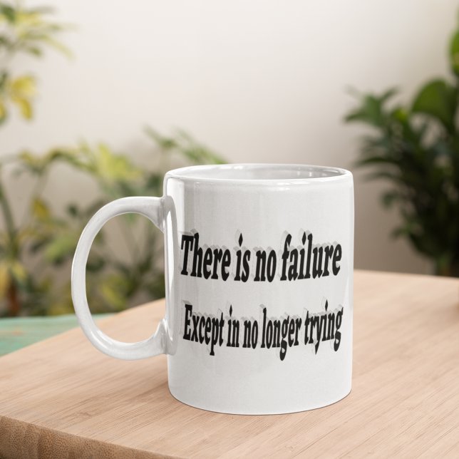 Taza De Café No hay fracaso al intentar una cita motivacional (Subido por el creador)