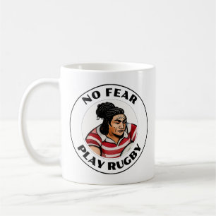 Taza De Café No hay miedo para jugar al rugby Mug