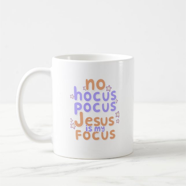 Taza De Café No Hocus Pocus Jesús es mi foco (Izquierda)