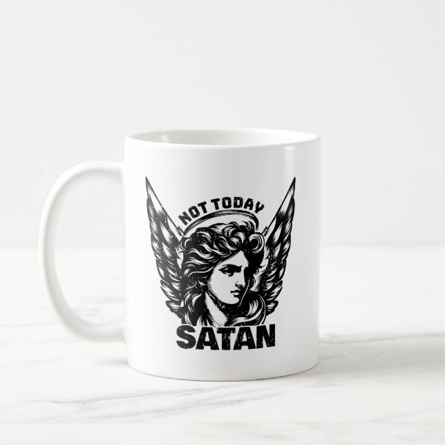 Taza De Café No hoy satan Arc Angel Michael (Izquierda)