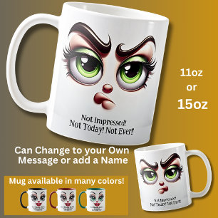 Taza De Café No Impresionado, Ojos Fabulosos Cara Divertida