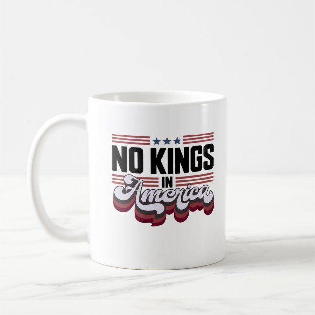 Taza De Café No Kings In America USA Patriotic Design (Izquierda)