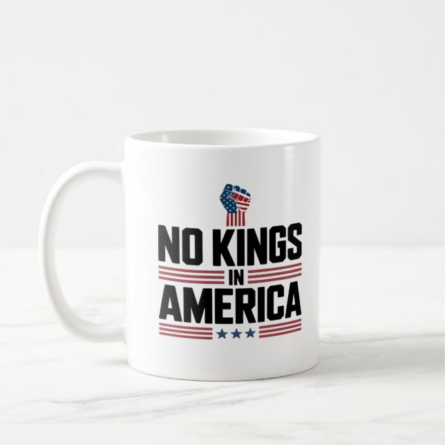 Taza De Café No Kings In America USA Retro Classic (Izquierda)