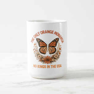 Taza De Café No Kings in the USA” Arte Mariposa Política
