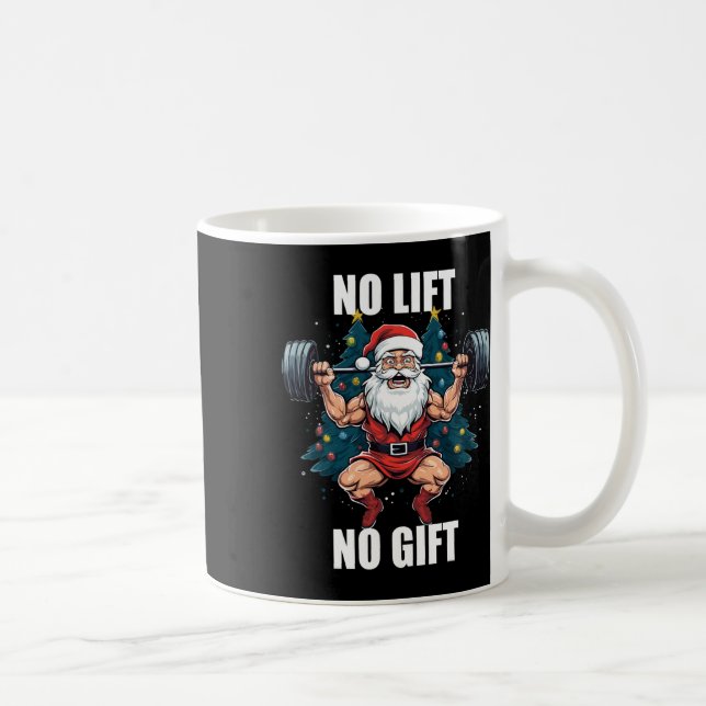 Taza De Café No Lift No Gift Santa Claus Christmas Gym Bodybuil (Derecha)