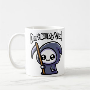 Taza De Café ¡No maten mi vibe! Cute Grim Reaper Pun