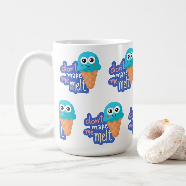 Taza De Café no me hagas derretir helado (Con donut)
