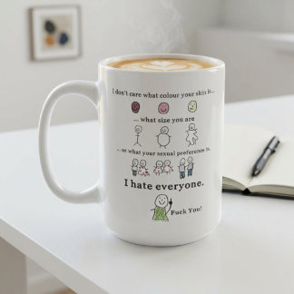 Taza De Café no me importa de qué color sea tu piel Chiste dive