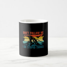 Taza De Café No me sigas hago cosas estúpidas en snowboarding