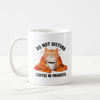 Taza de café 'No molestar' con gato