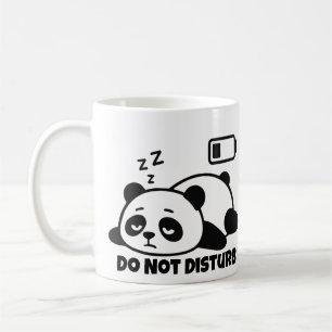 Taza De Café No Molestar Panda Dormido Lindo Perezoso Divertido