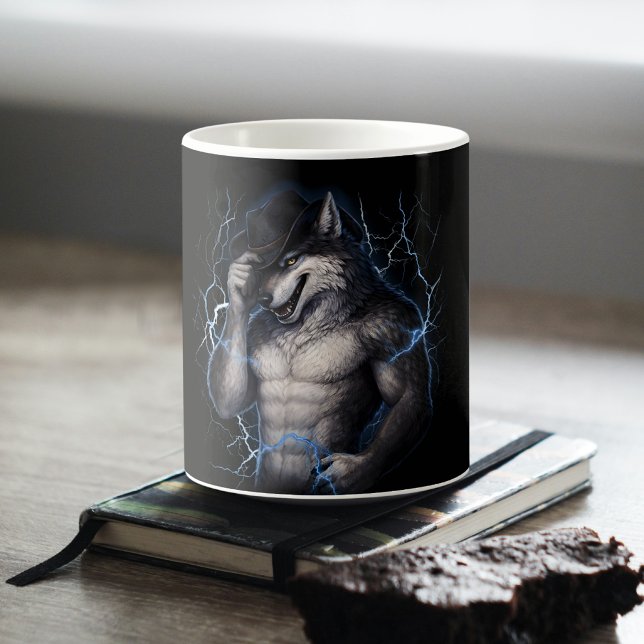 Taza De Café No More Mr Nice Guy Funny Alpha Wolf Meme Brainrot (Subido por el creador)