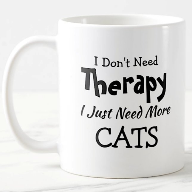 Taza De Café No necesitas terapia sólo más gatos Navidad cumple (Subido por el creador)