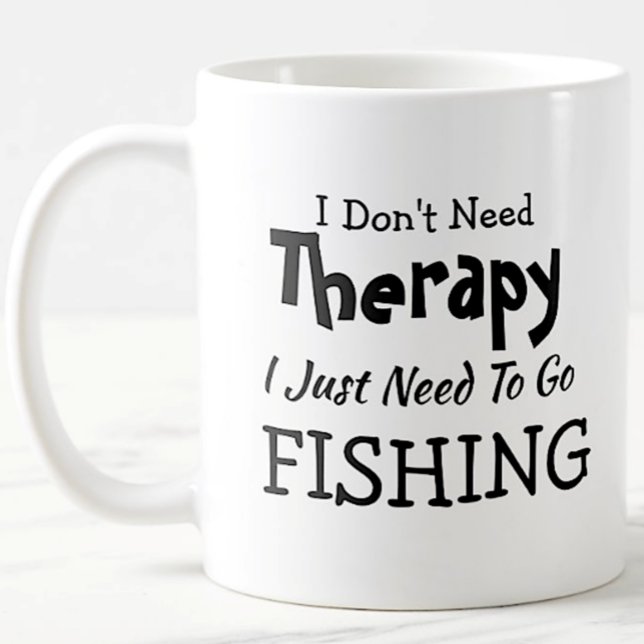 Taza De Café No necesitas terapia, solo váyanse a pescar Navida (Subido por el creador)