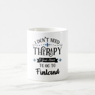 Taza De Café No Necesito Terapia Solo Necesito Ir A Finlandia