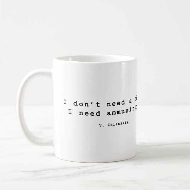 Taza De Café No necesito un coche necesito munición (Izquierda)