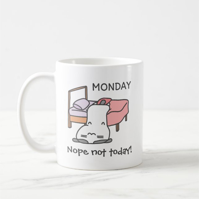 Taza De Café "No, no hoy" Grumpy Cat Mug - Lazy Lunes Mug (Izquierda)
