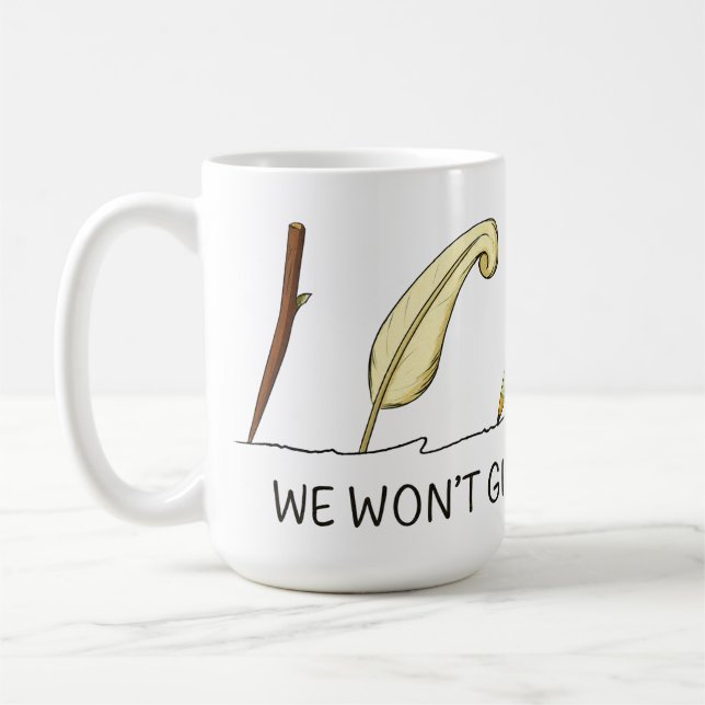 Taza De Café No nos daremos por vencidos - Pollos y tallos artí (Izquierda)