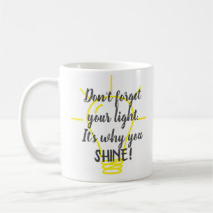Taza De Café No olvides tu luz amarilla clara