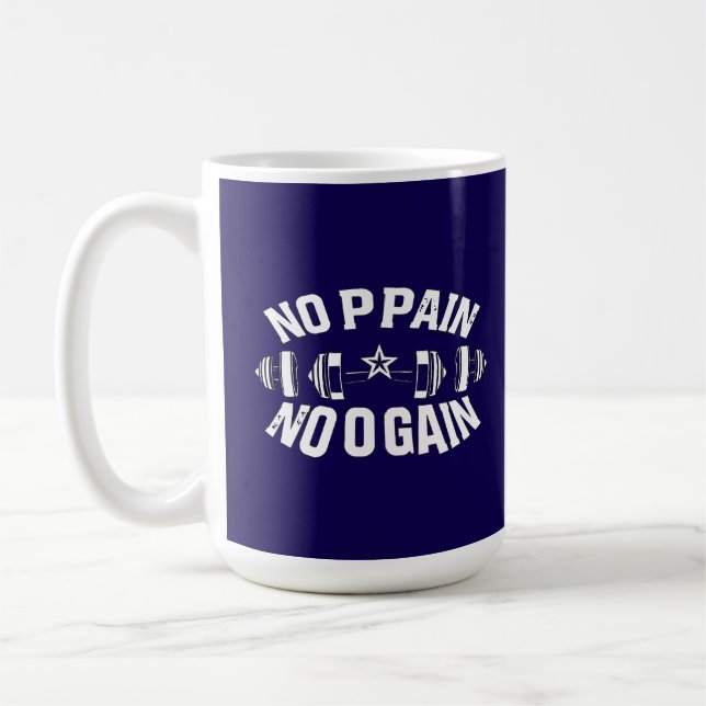 Taza De Café No Pain No Gain Workout Barbell (Izquierda)