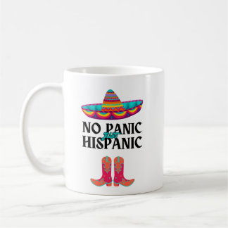 Taza De Café No Panic Mes de la Herencia Hispana Divertido Hisp