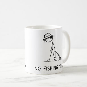 Taza De Café No Pescar Hoy Divertida Triste Figura de Palotes P