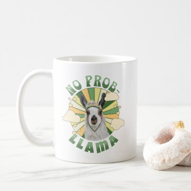Taza De Café No prob-llama boho llama (Con donut)