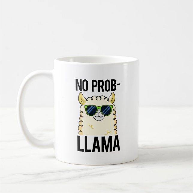Taza De Café No-Prob-Llama Graciosa Guay Llama Pun (Izquierda)