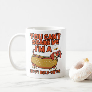 TAZA DE CAFÉ NO PUEDES ASUSTARME, SOY UN HALLOWIENER FELIZ