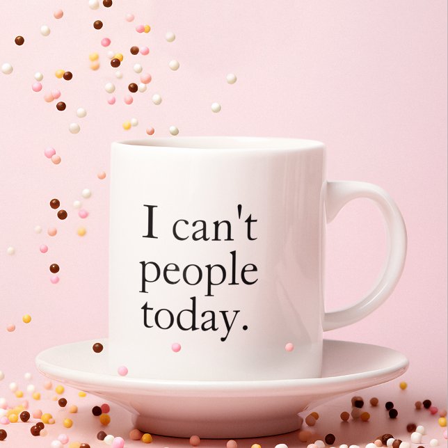 Taza De Café No puedo hacer hoy una cita mínima simple en negro (Subido por el creador)
